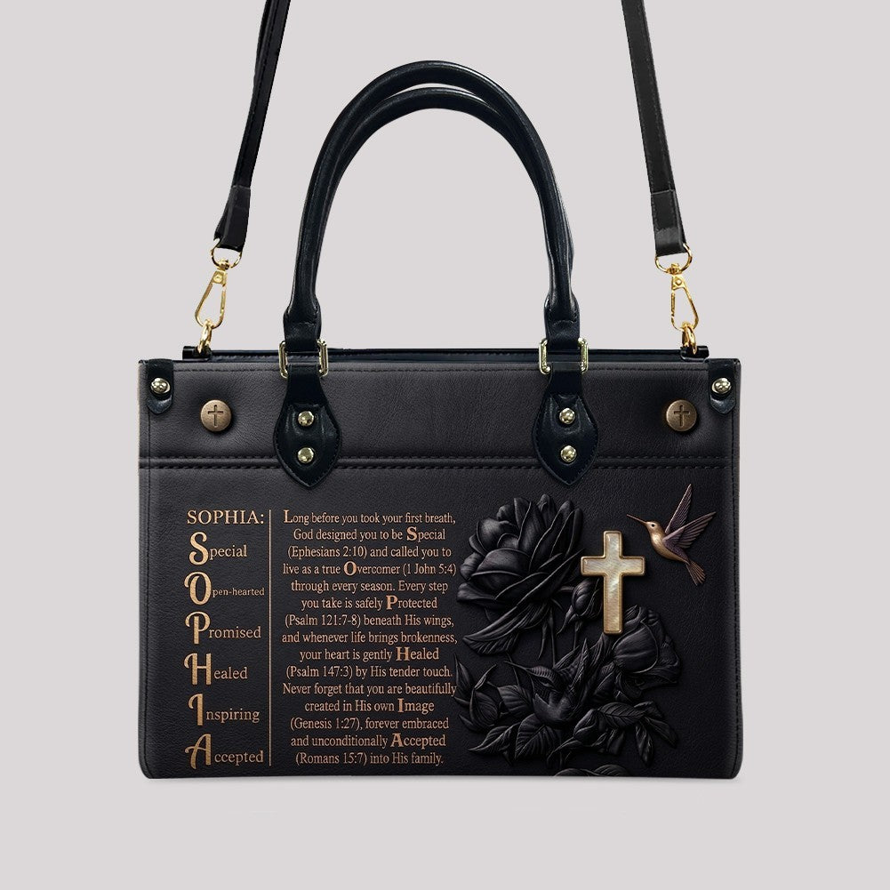 Personalized Bible Verse Leather Handbag