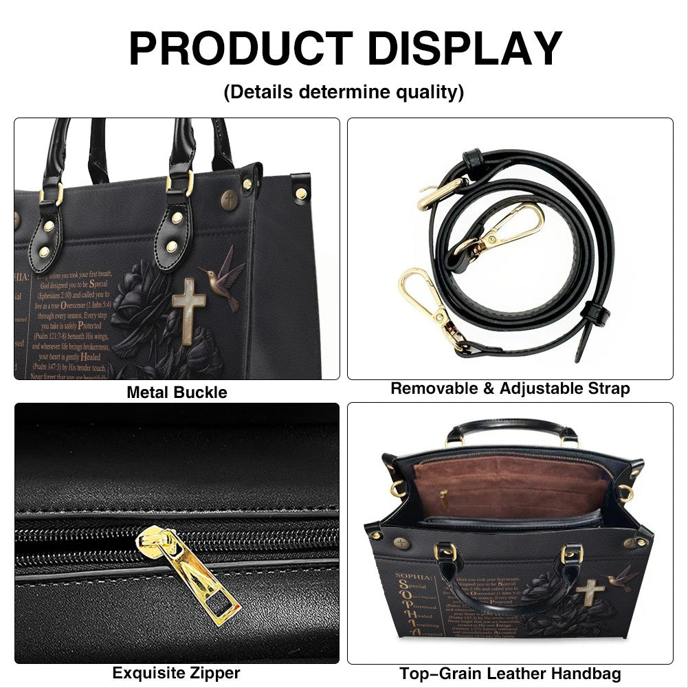 Personalized Bible Verse Leather Handbag