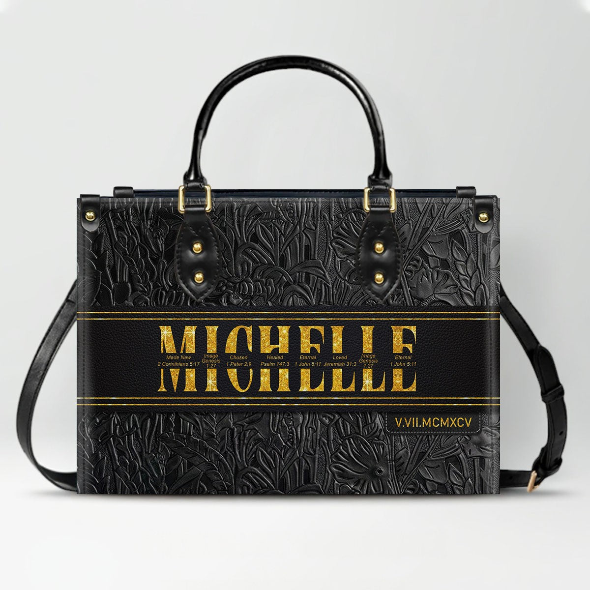 Custom Bible Verse Leather Handbag & Wallet Set