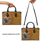 Personalized Blessed Mother Leather Tote Bag