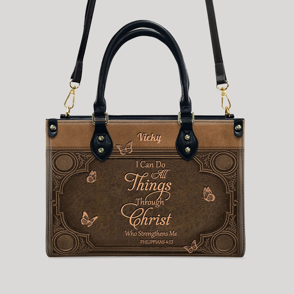 "I Can Do All Things" Personalized Leather Bag Set