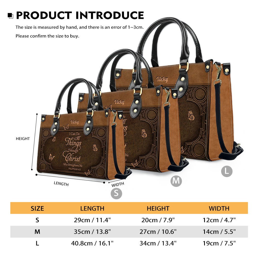 "I Can Do All Things" Personalized Leather Bag Set