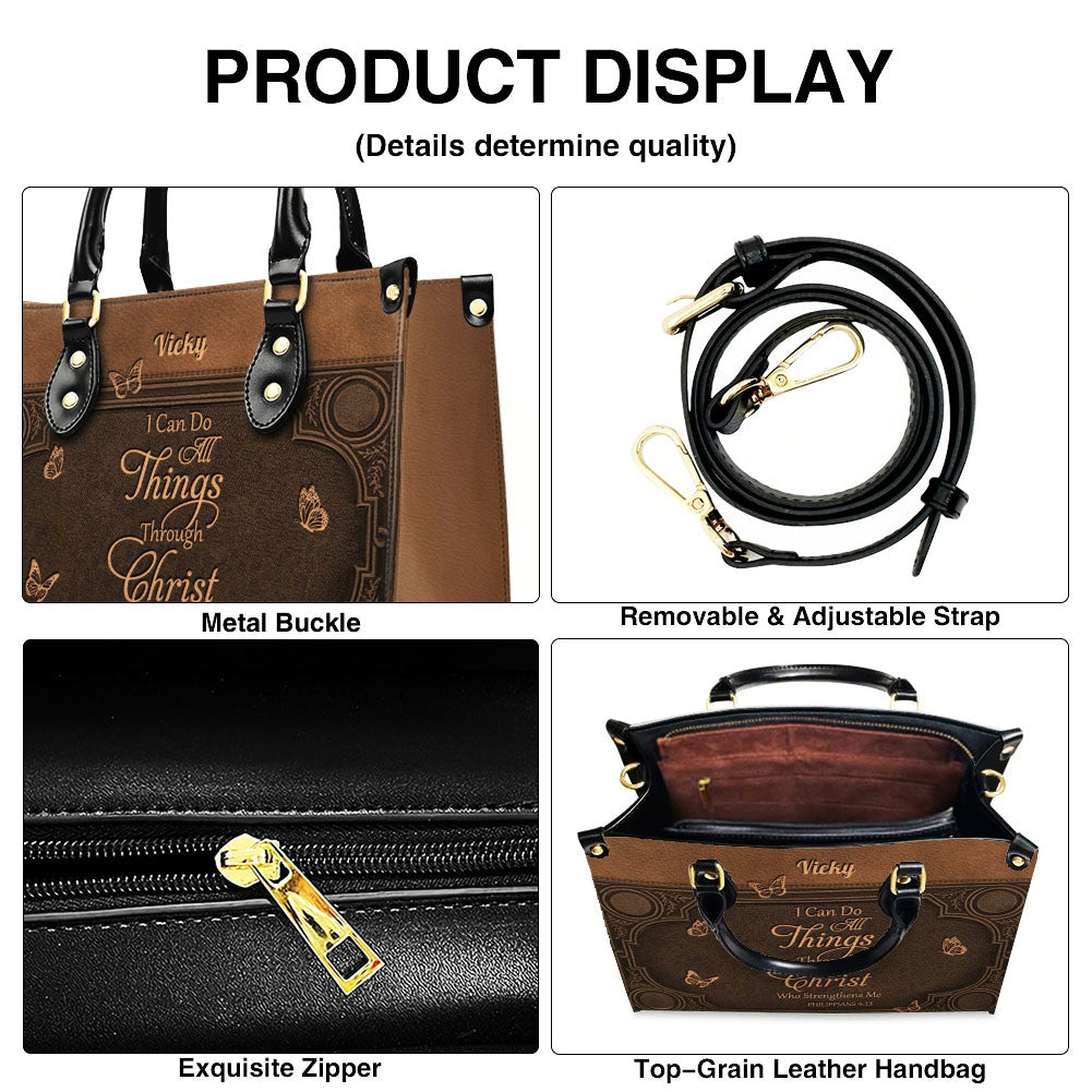 "I Can Do All Things" Personalized Leather Bag Set