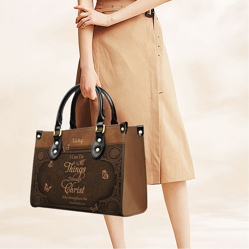 "I Can Do All Things" Personalized Leather Bag Set