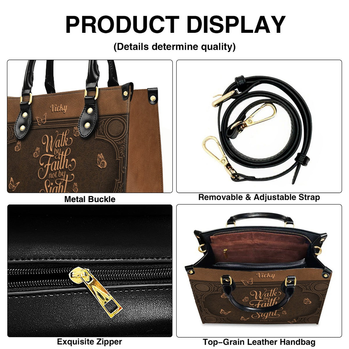Custom Scripture Leather Tote & Wallet Set