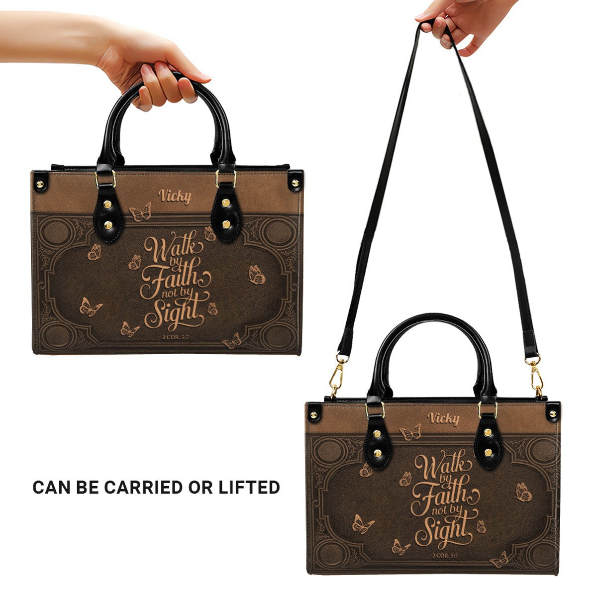 Custom Scripture Leather Tote & Wallet Set