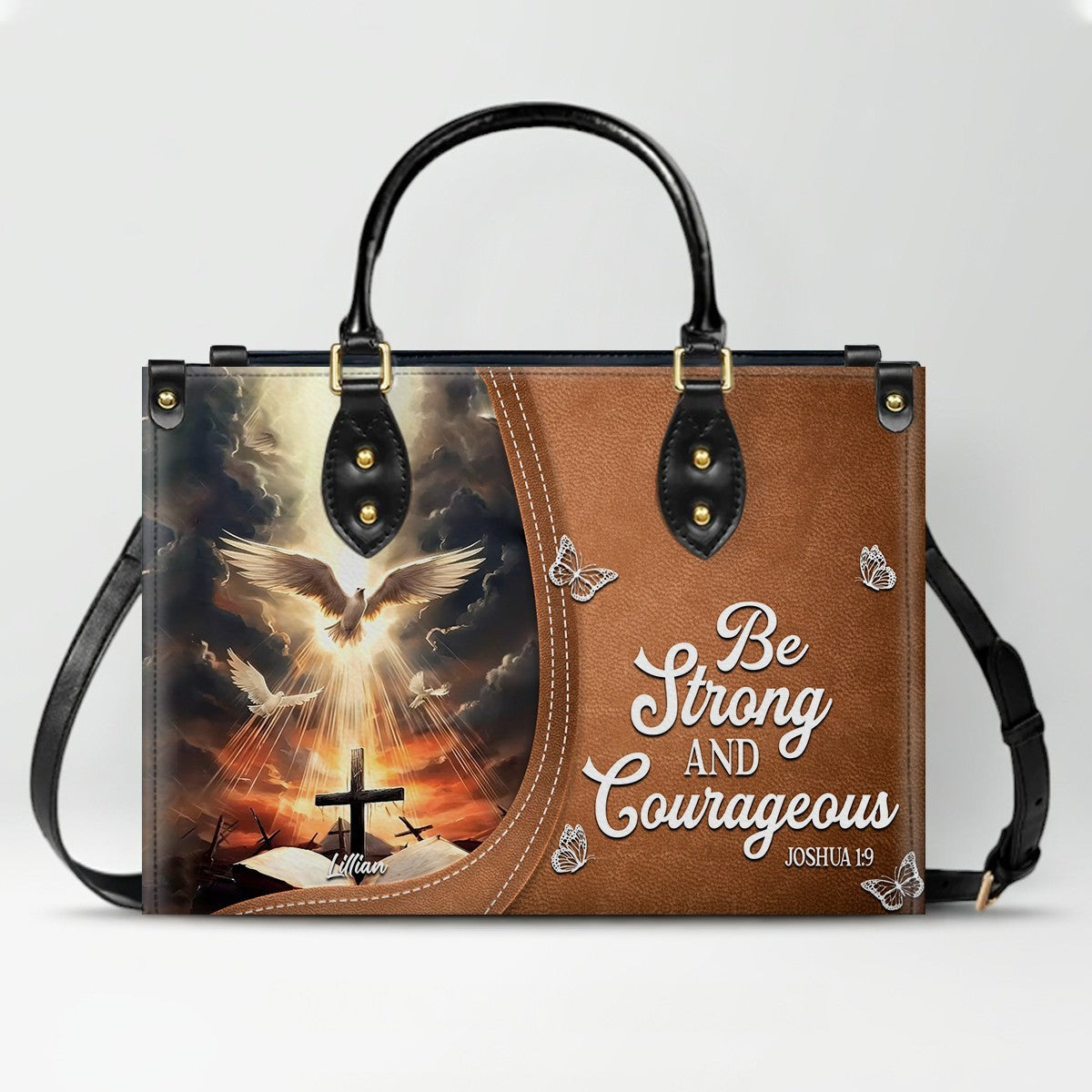 Personalized Christian Bible Verse Leather Handbag