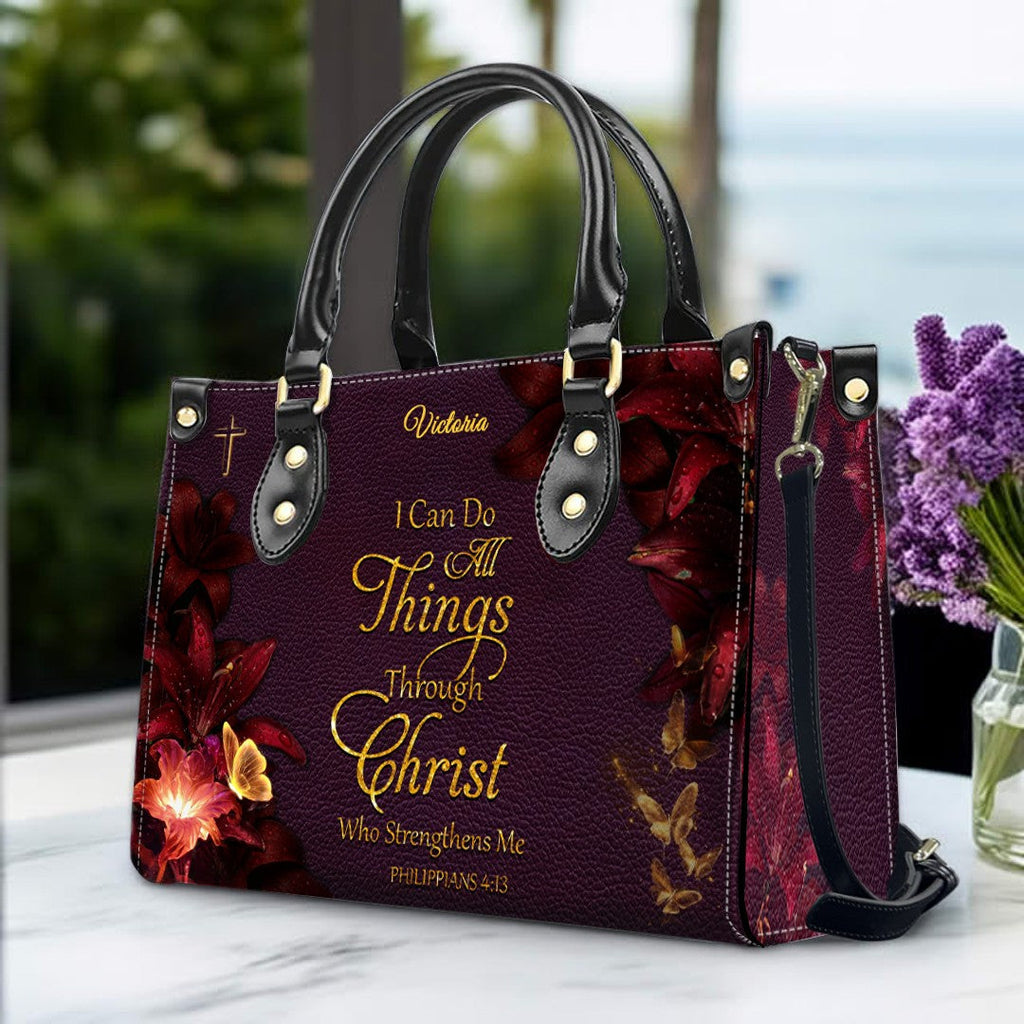 Personalized Christian Leather Handbag