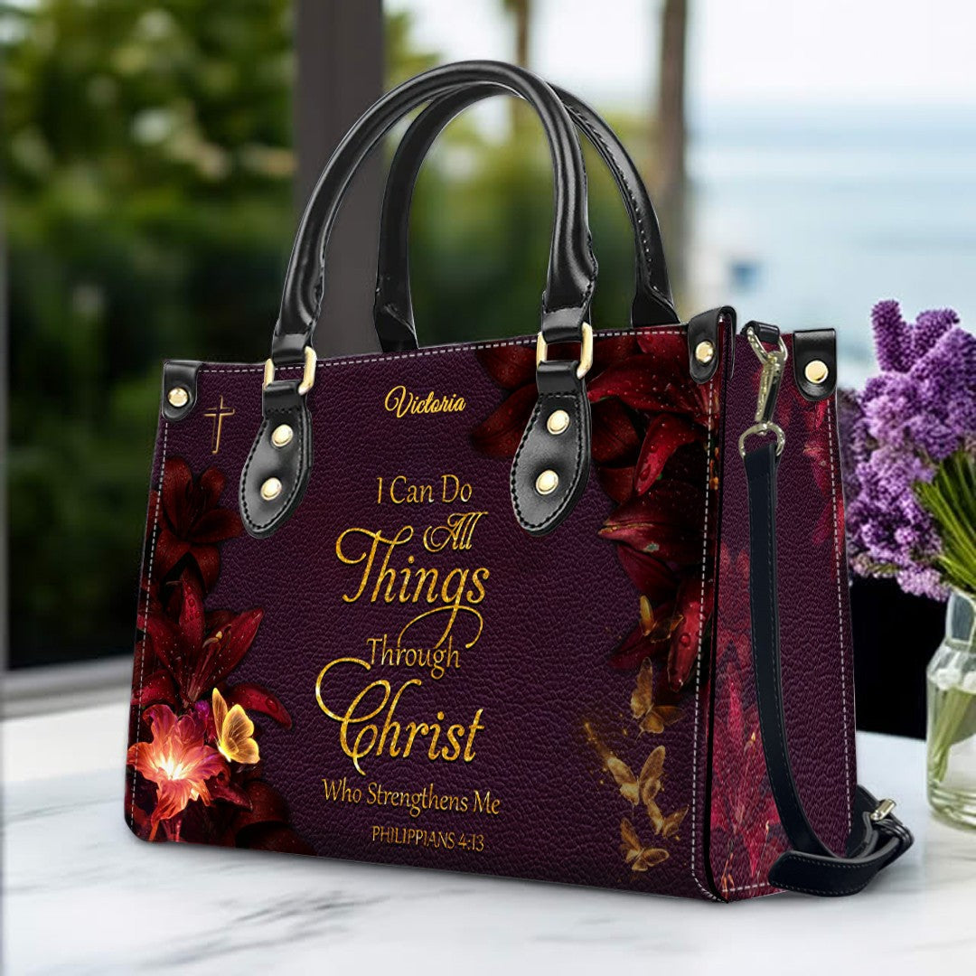 Personalized Christian Leather Handbag