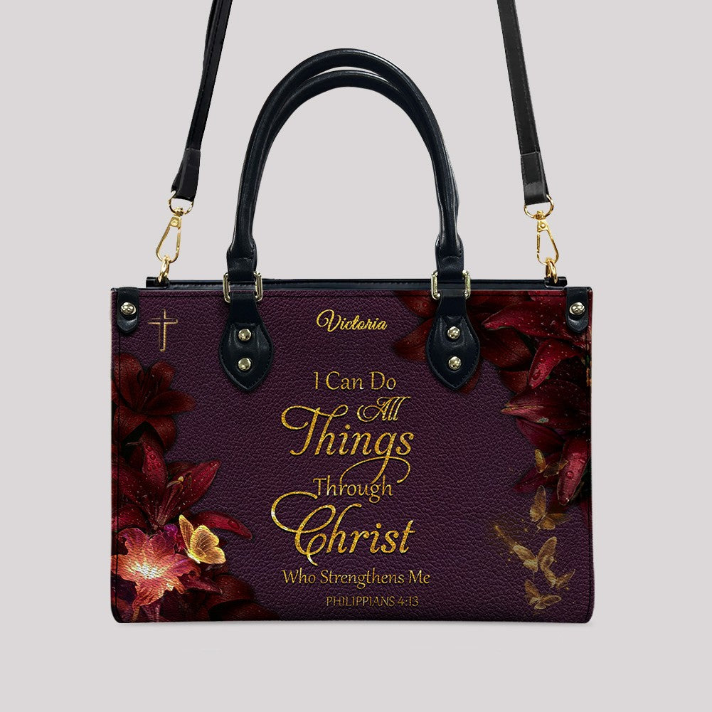 Personalized Christian Leather Handbag