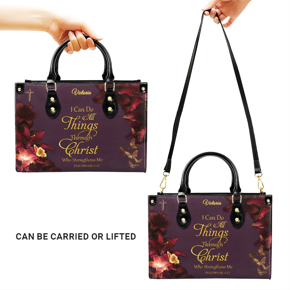 Personalized Christian Leather Handbag