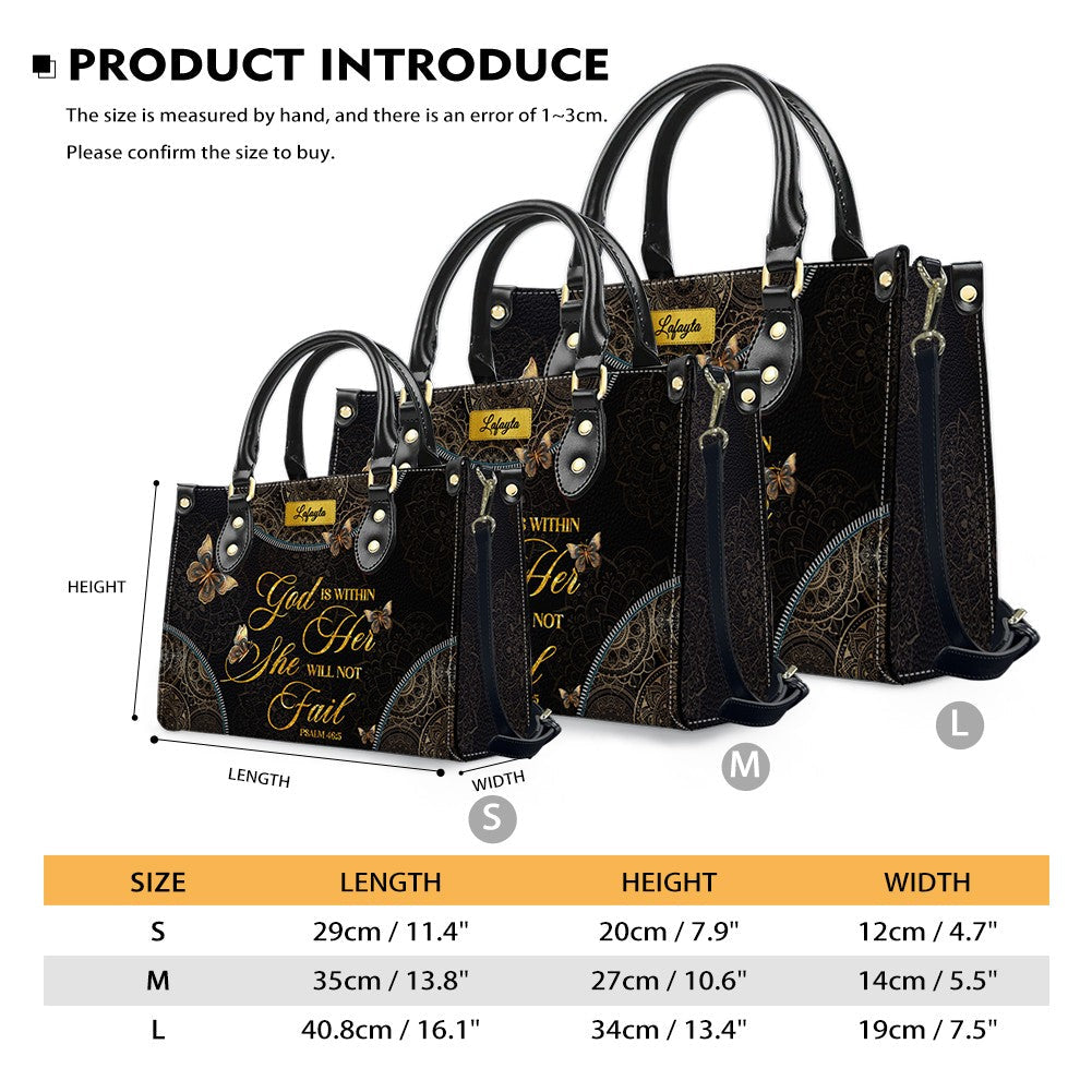 Personalized Butterfly Mandala Leather Handbag