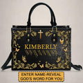 Custom Bible Verse & Name Leather Tote Bag