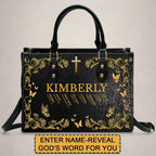 Custom Bible Verse & Name Leather Tote Bag