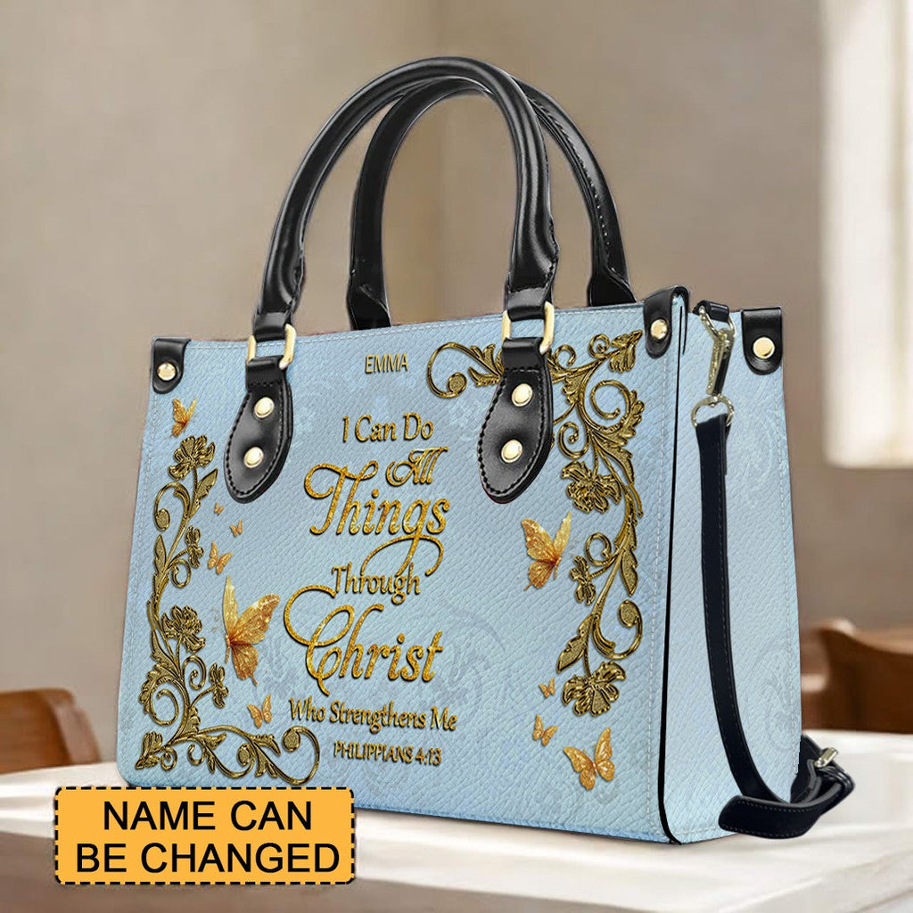 Personalized Bible Verse Leather Handbag