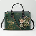 Custom Name Floral Christian Leather Handbag