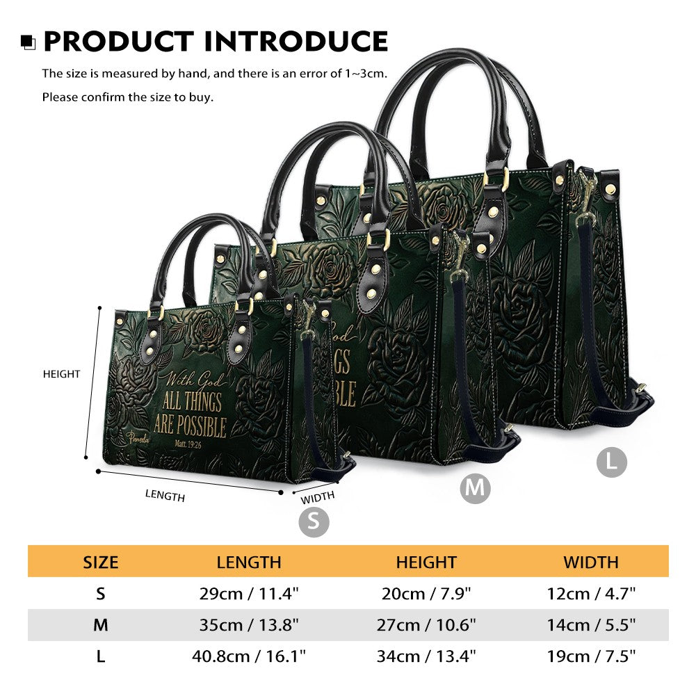 Personalized Bible Verse Leather Handbag