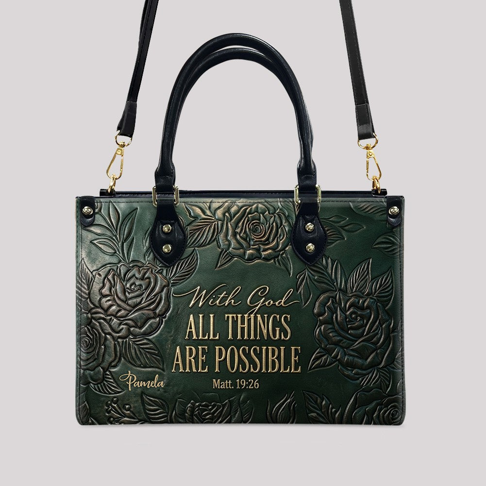 Personalized Bible Verse Leather Handbag