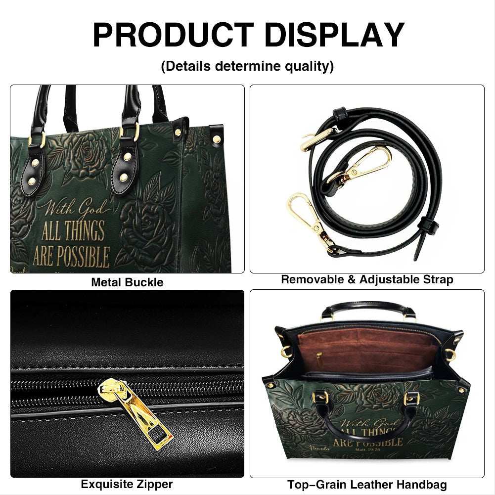 Personalized Bible Verse Leather Handbag
