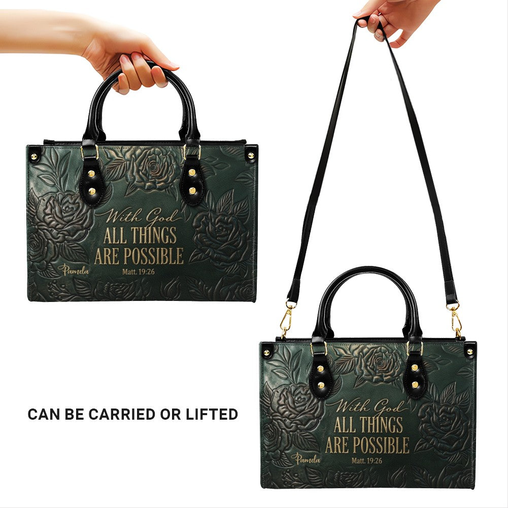 Personalized Bible Verse Leather Handbag