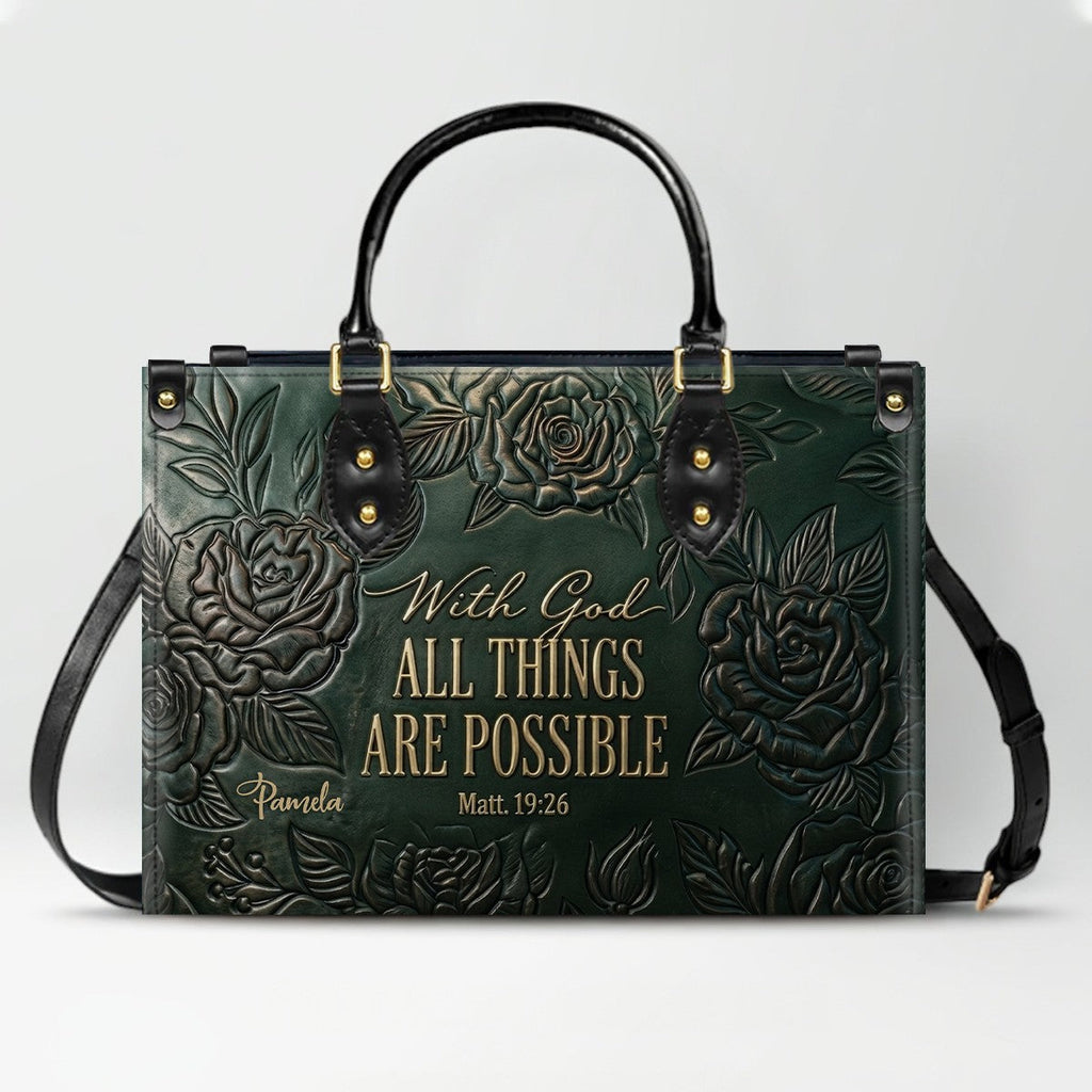 Personalized Bible Verse Leather Handbag