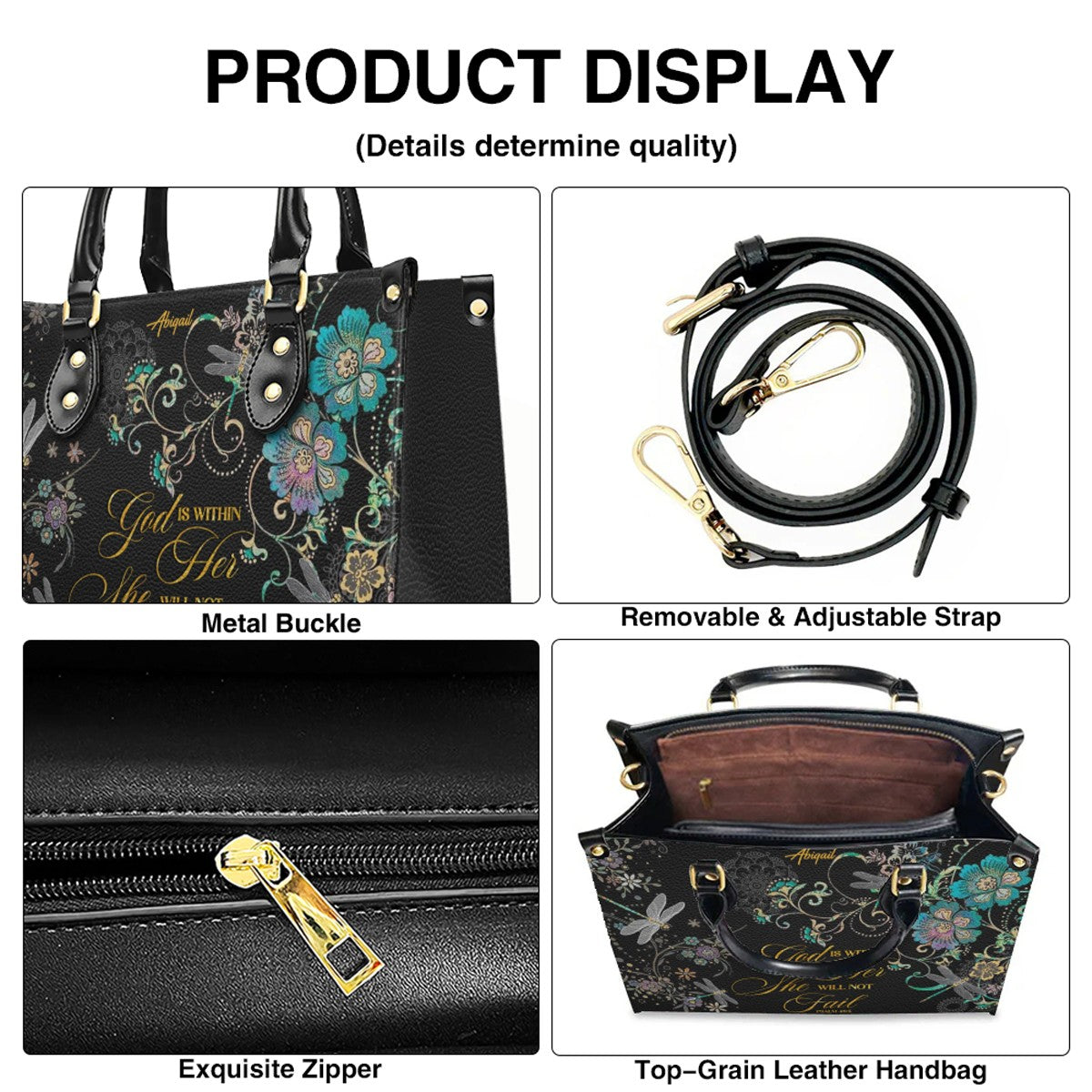 Personalized Christian Leather Handbag