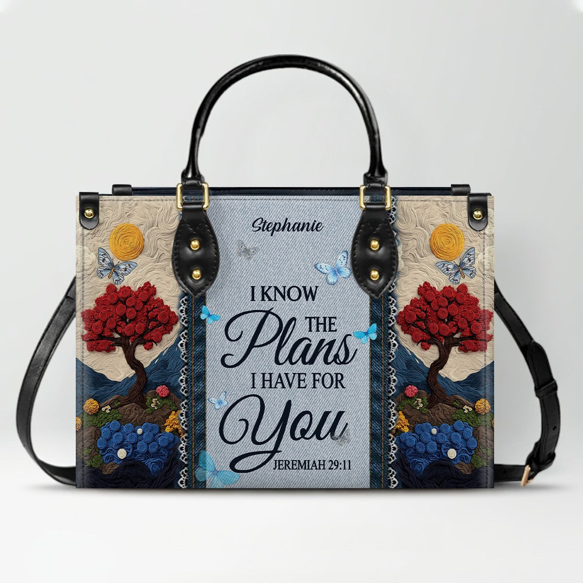 Personalized Christian 3D Tree Leather Handbag