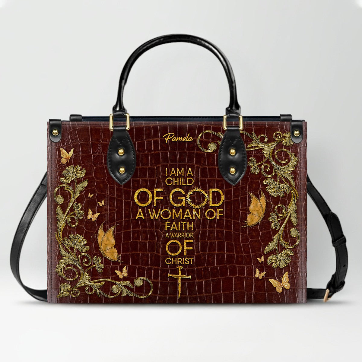 Personalized Philippians 4:13 Leather Tote Bag