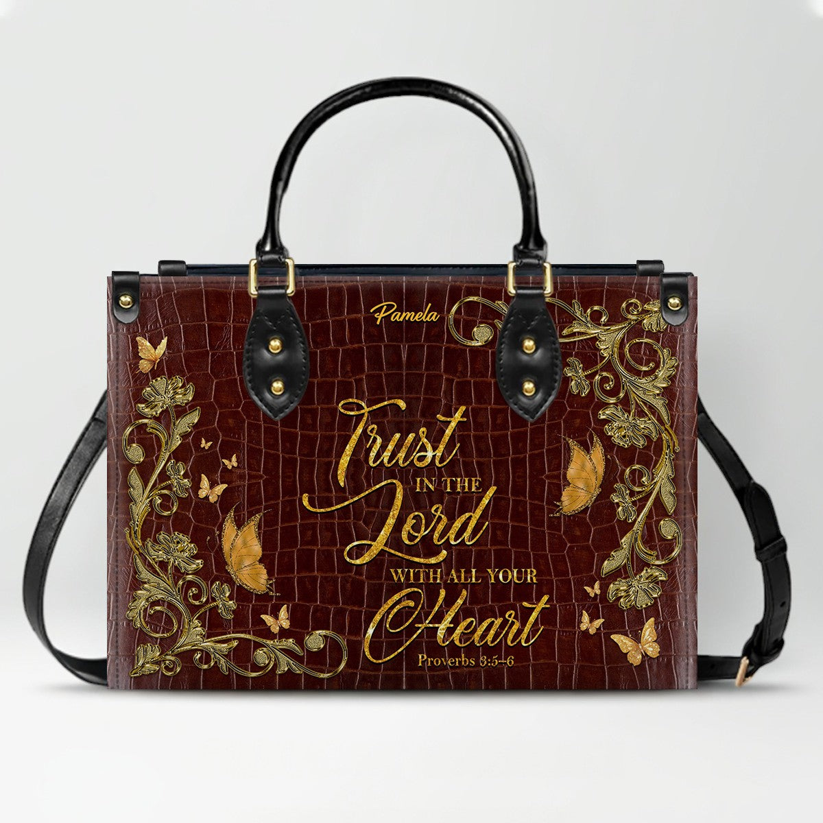 Personalized Philippians 4:13 Leather Tote Bag