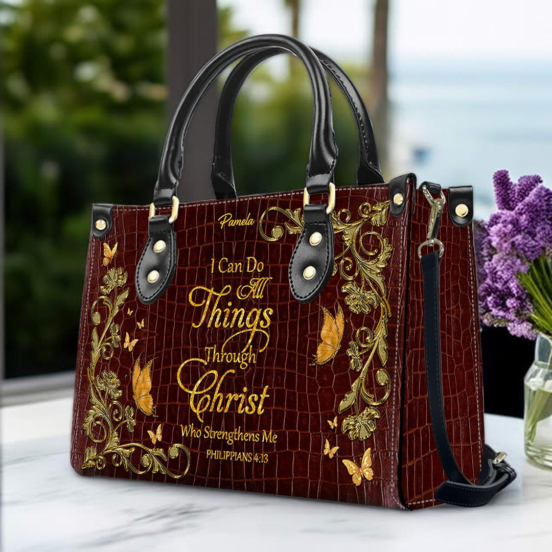 Personalized Albino Croc Leather Handbag