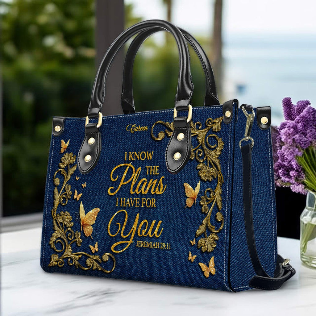 Personalized Bible Verse Leather Handbag