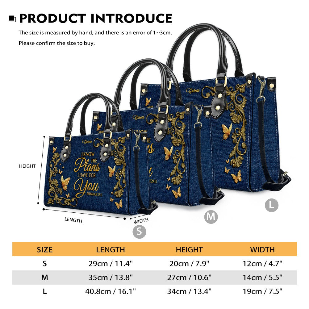 Personalized Bible Verse Leather Handbag