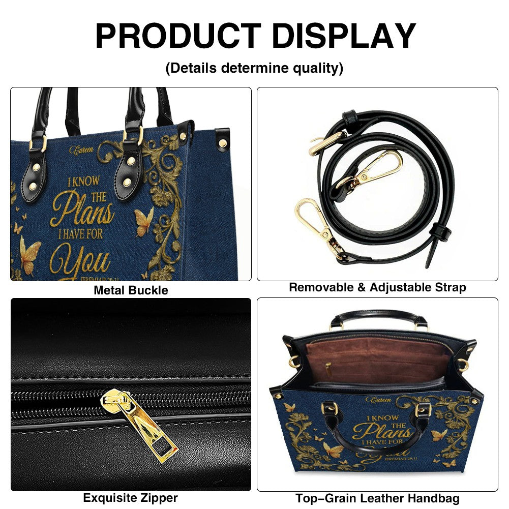 Personalized Bible Verse Leather Handbag