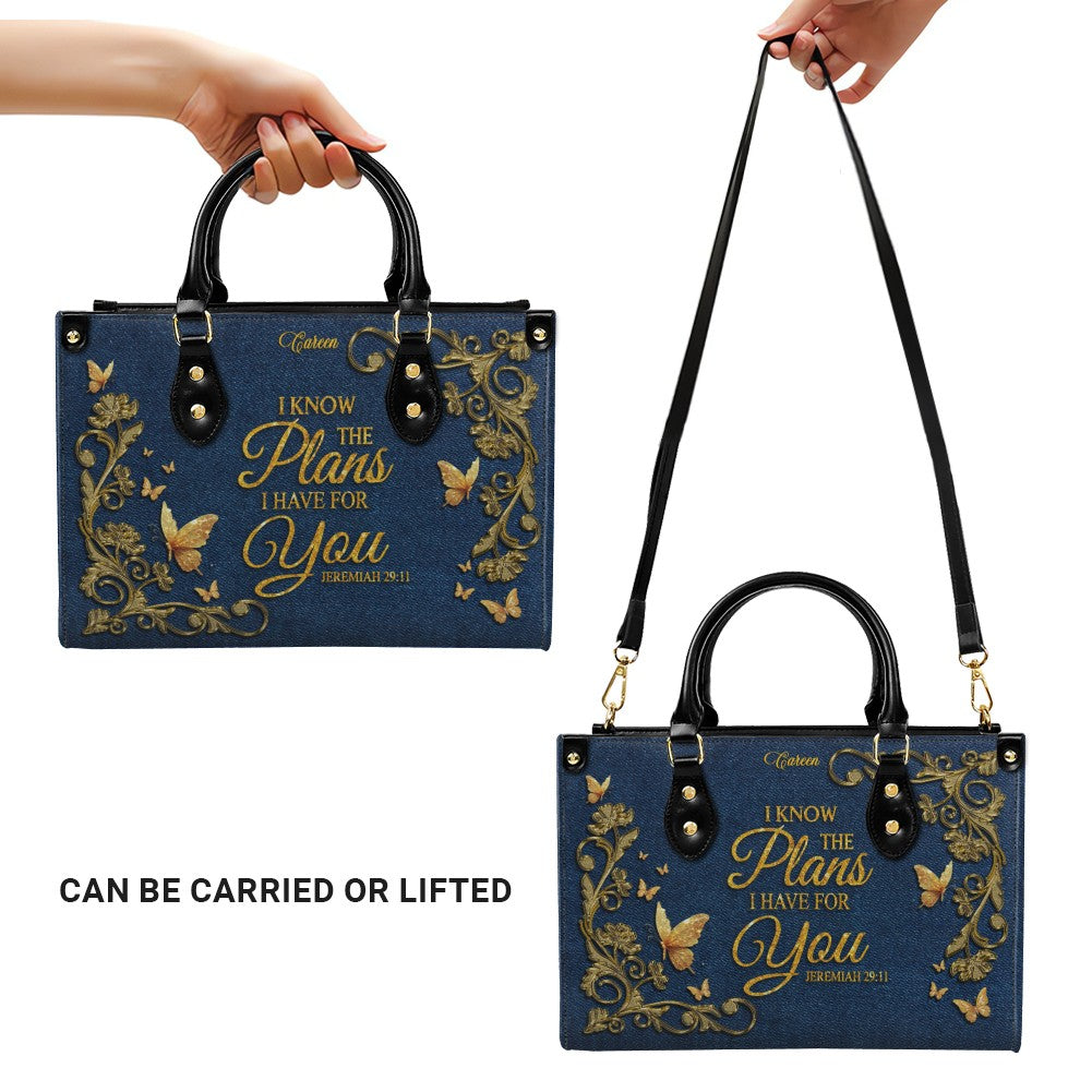 Personalized Bible Verse Leather Handbag
