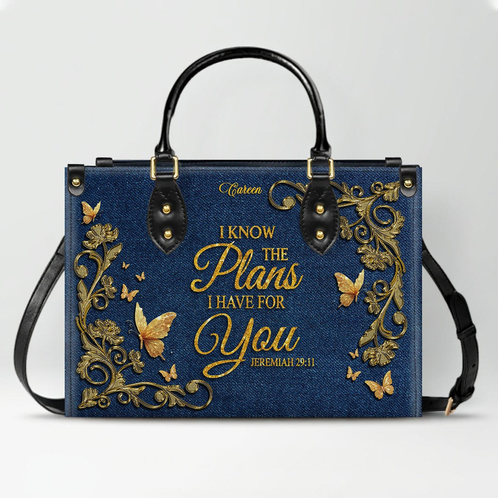Personalized Bible Verse Leather Handbag