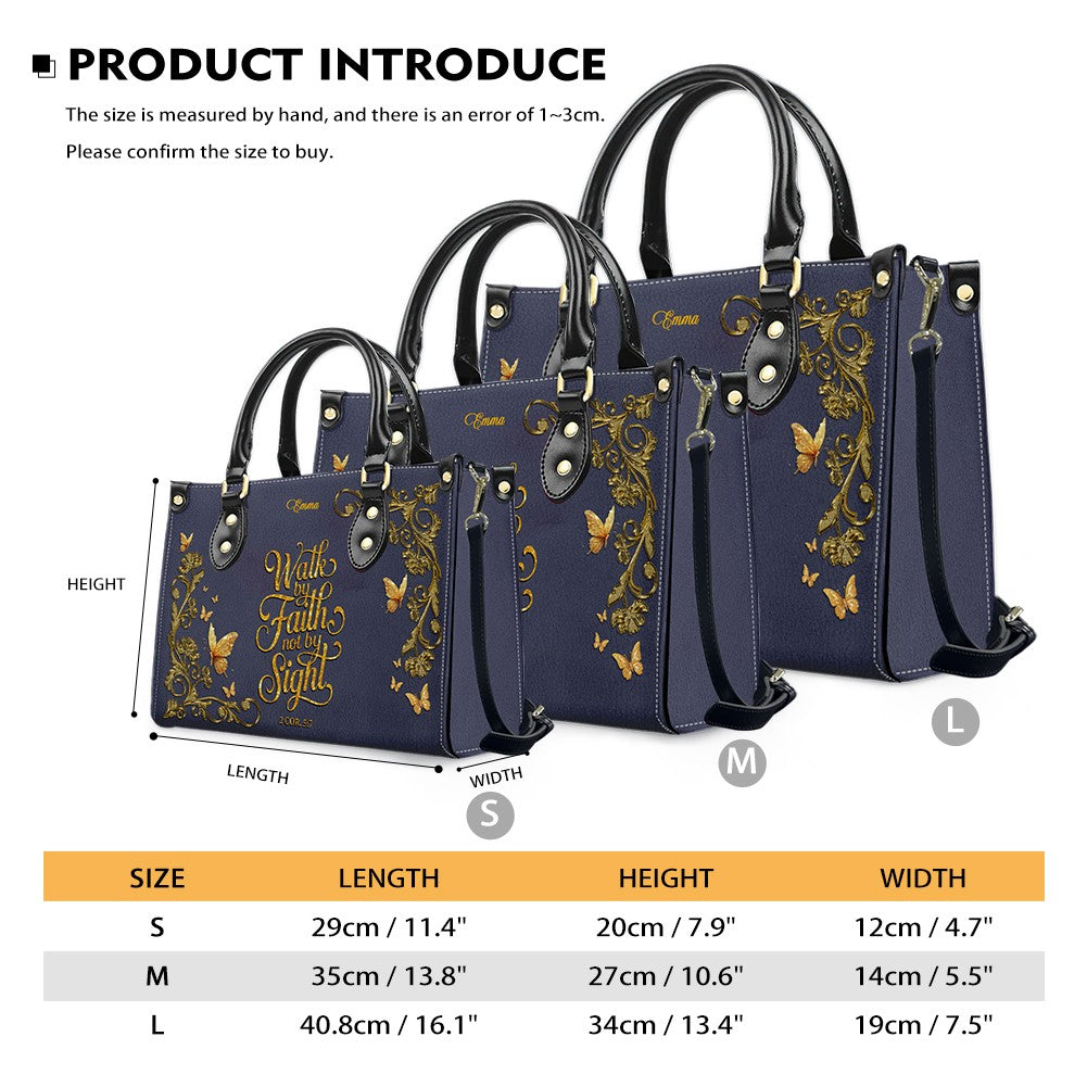 Personalized Lavender Christian Leather Tote Bag