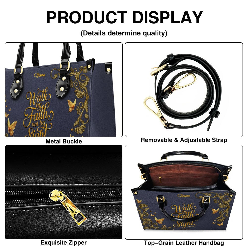 Personalized Lavender Christian Leather Tote Bag