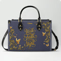 Personalized Lavender Christian Leather Tote Bag