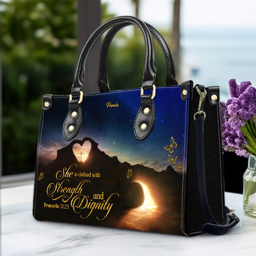Personalized Christian Faith Leather Handbag