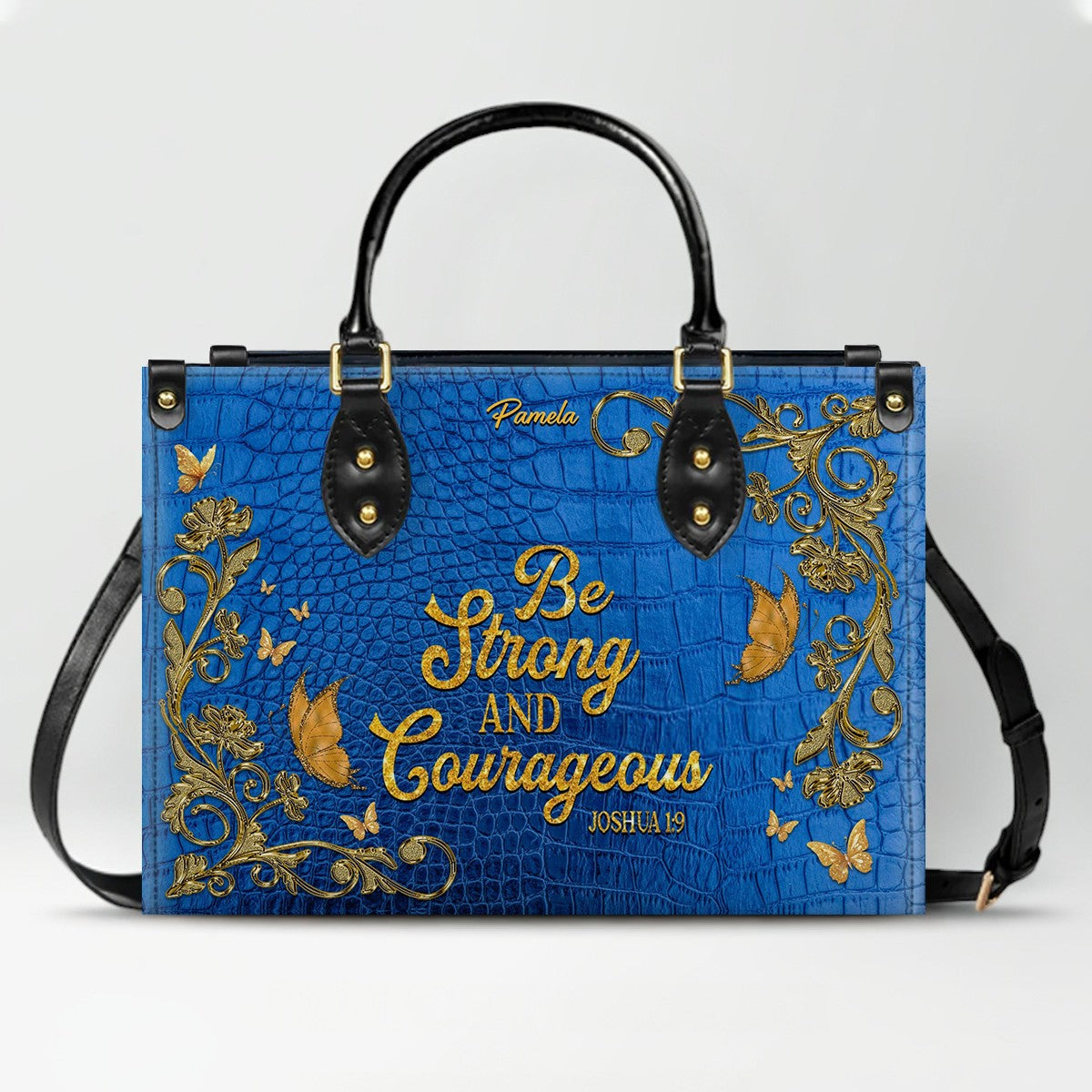 Personalized Philippians 4:13 Leather Tote Bag