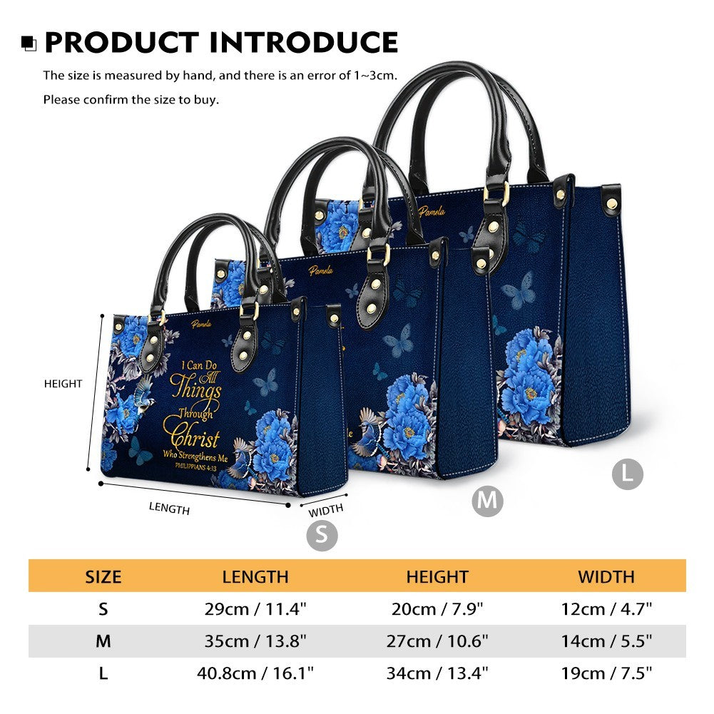 Personalized Christian Bible Verse Leather Handbag