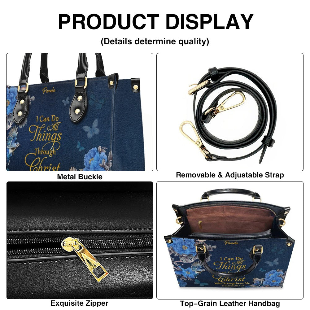 Personalized Christian Bible Verse Leather Handbag