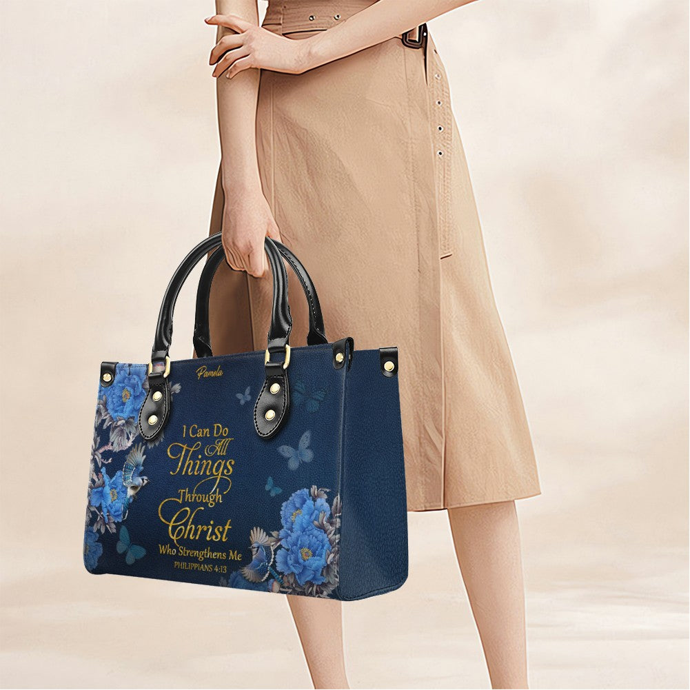Personalized Christian Bible Verse Leather Handbag