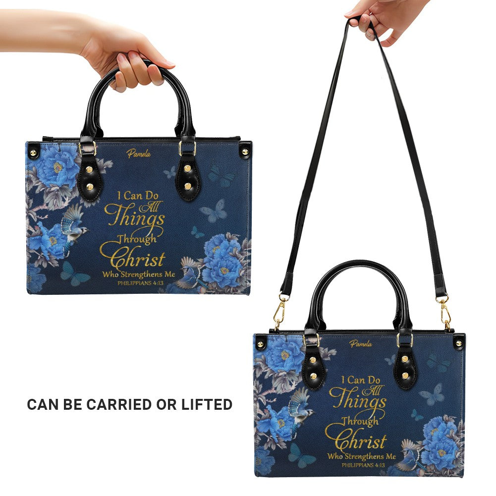 Personalized Christian Bible Verse Leather Handbag