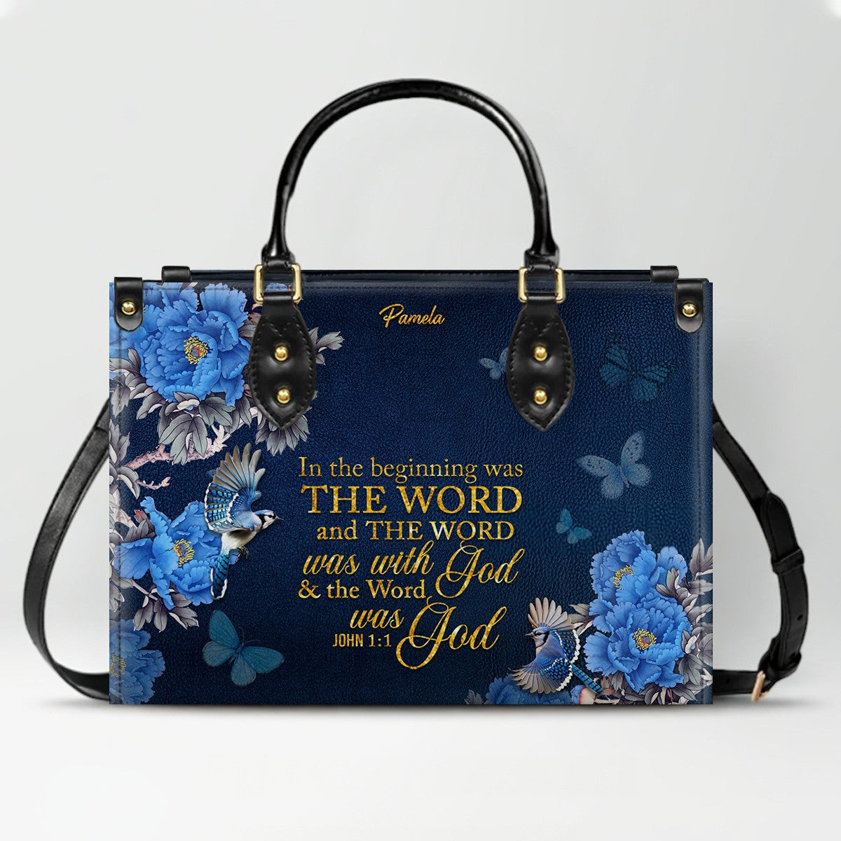 Personalized Christian Bible Verse Leather Handbag