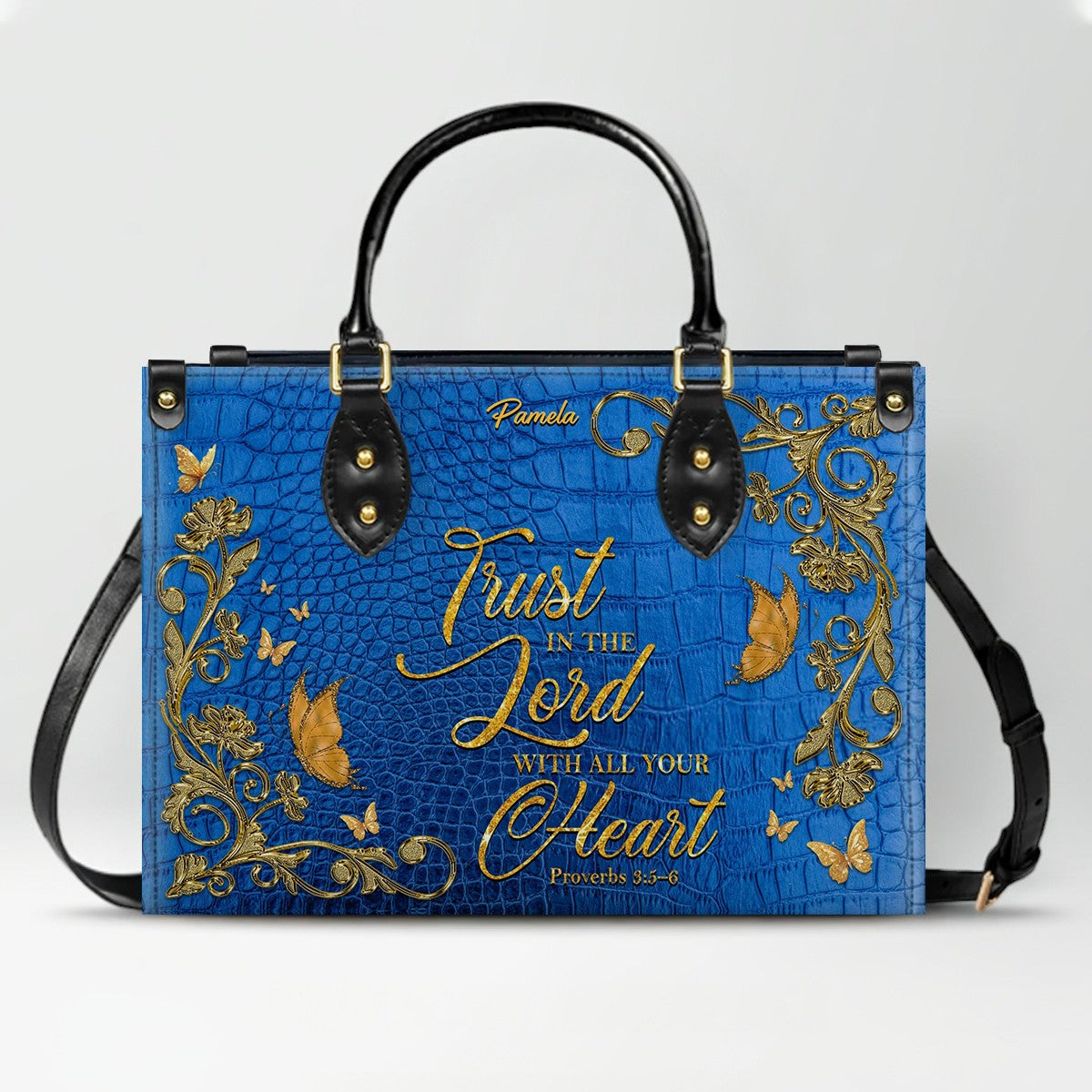 Personalized Philippians 4:13 Leather Tote Bag