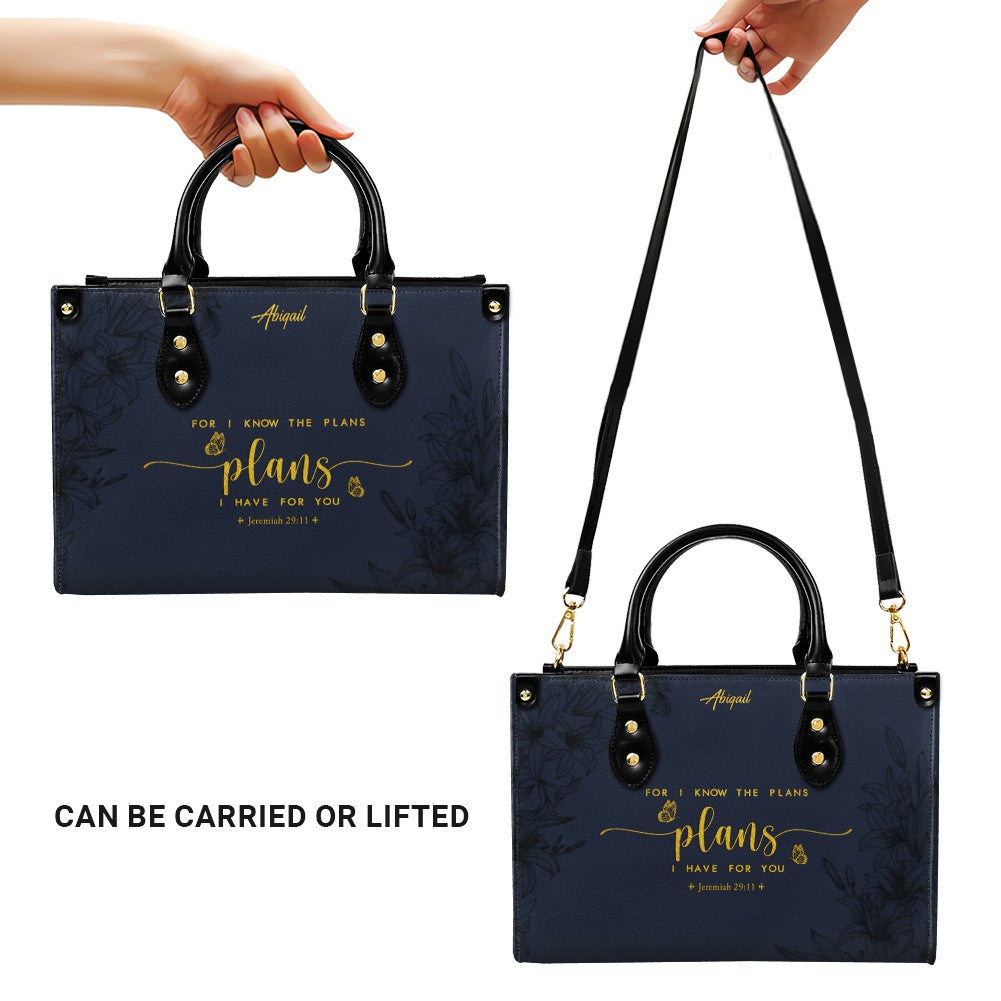 Personalized Bible Verse Leather Handbag
