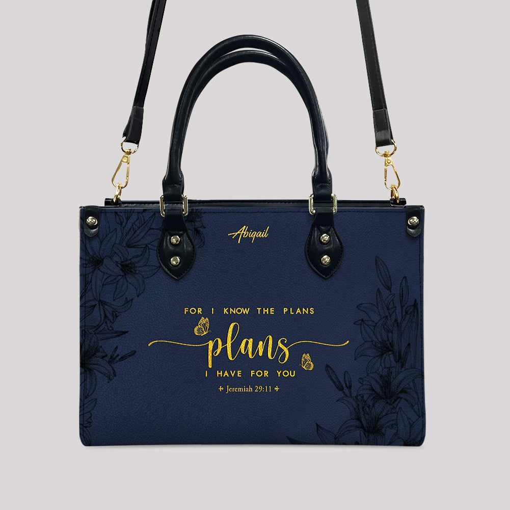 Personalized Bible Verse Leather Handbag