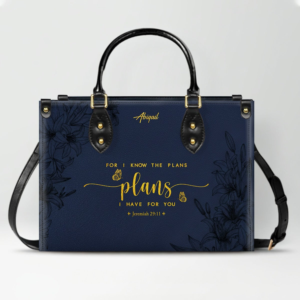 Personalized Bible Verse Leather Handbag