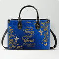Personalized Philippians 4:13 Leather Tote Bag